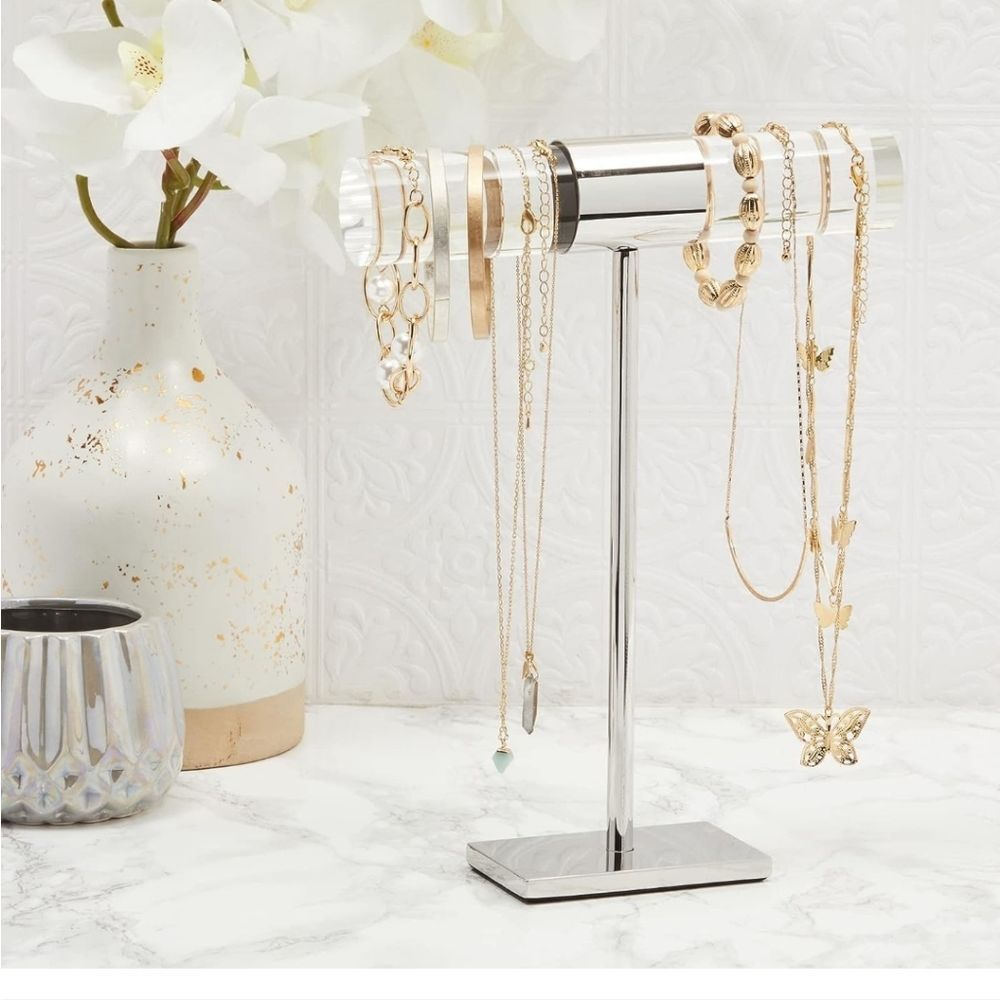 At Home Large T-Bar Acrylic Jewlery Stand